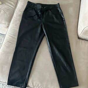 Loft size medium black pleather joggers